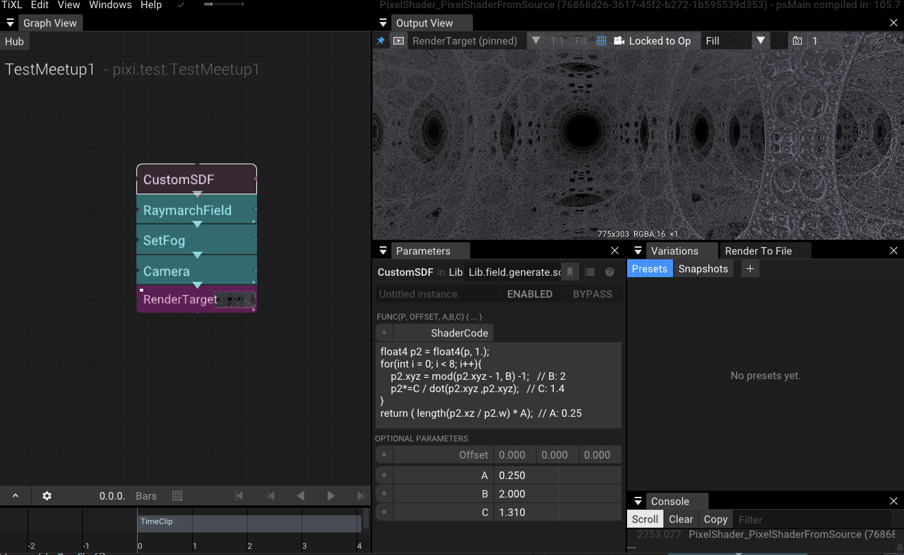 Blending between presets
